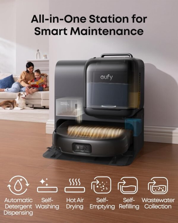 eufy E28 Pro Omni with PDC + Replacement Filter for Base Station, Noise Reduction - Image 5